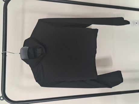 Basic Long Sleeve Cropped Turtle Neck Top (Black)